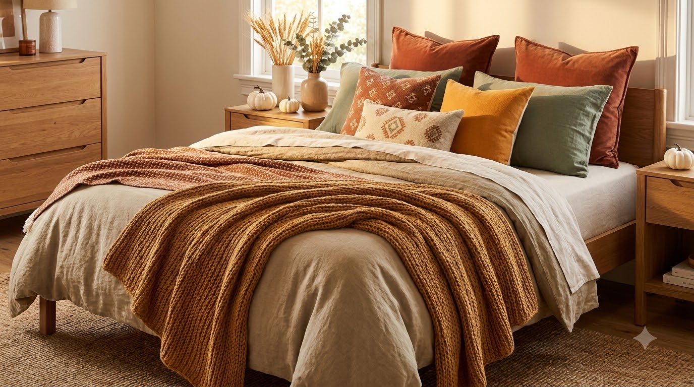 What throw pillow and blanket sizes=