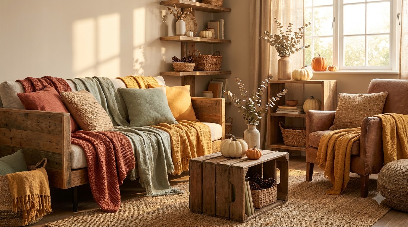 Cozy Fall Living Room Ideas on a Budget (2026) - cover